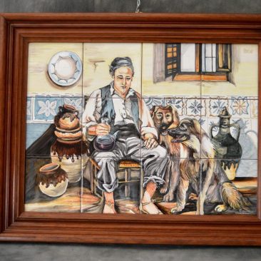 Cuadro labriego y perros