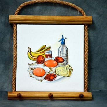 Colgador paños cocina cuerda-madera 983 azulejo 15x15