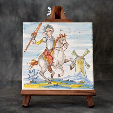 Azulejo Quijote 15x15 con tripode de madera