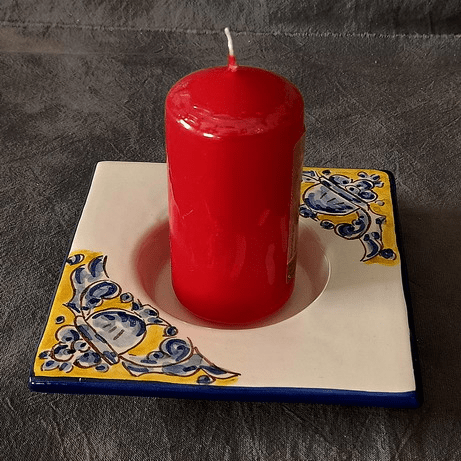 Bandeja porta velas cuadrada 13 cm.